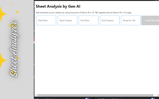 Sheet analyzer startup – AI For Data Analytics