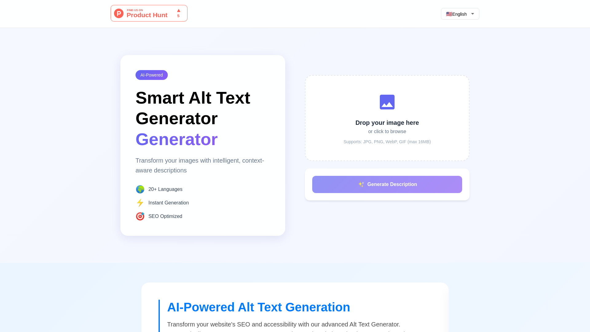 Smart Alt Text Generator startup – AI Image Description Generator