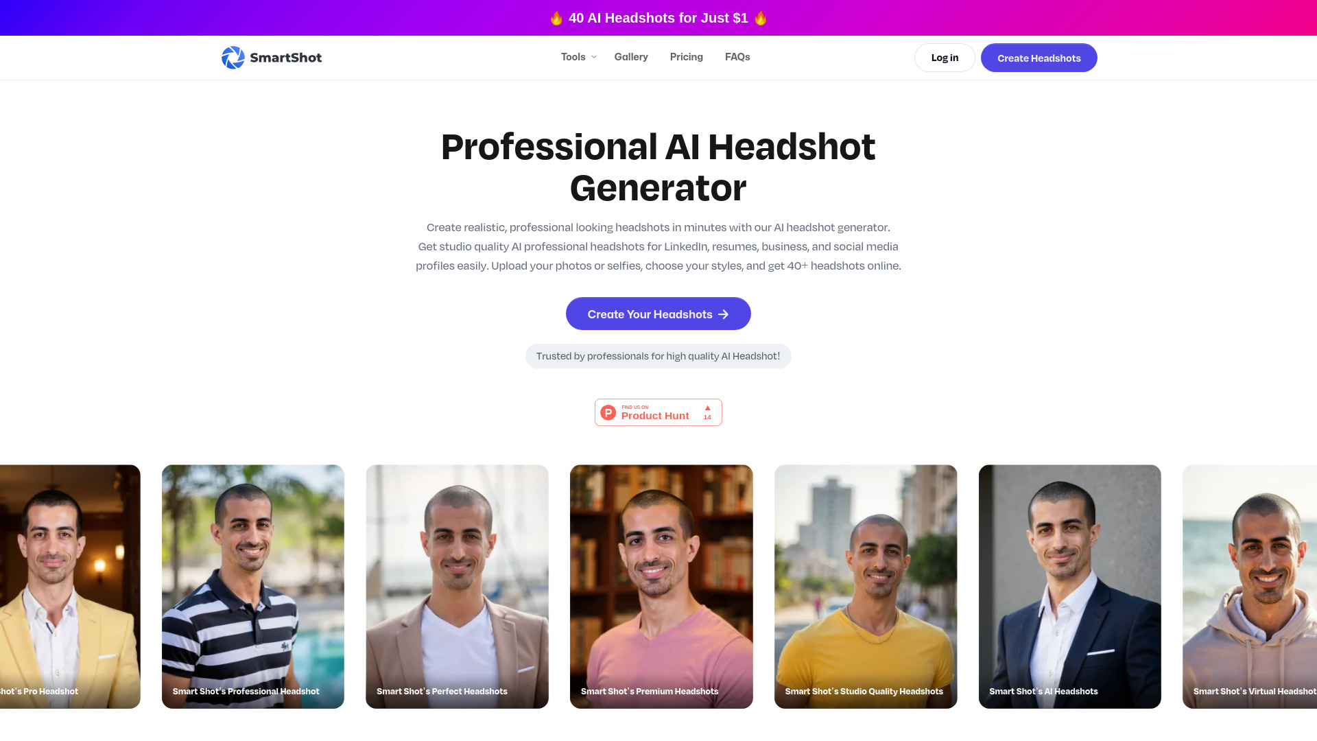 Smartshot startup – AI Headshot Generator