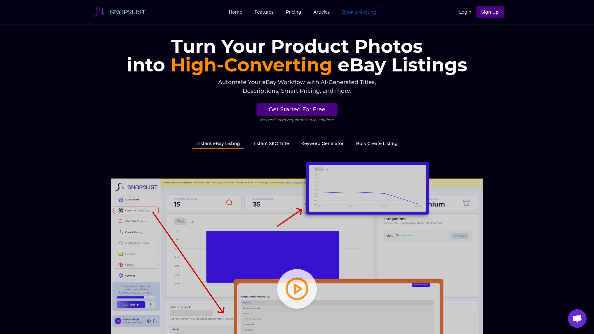 Snap2List startup – AI Sales