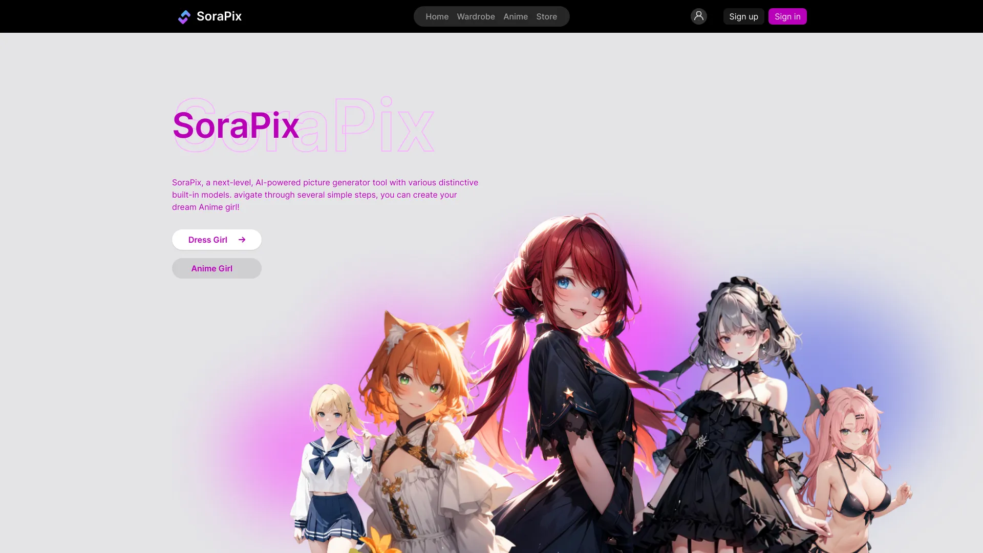 SoraPix AI startup – AI Girlfriend