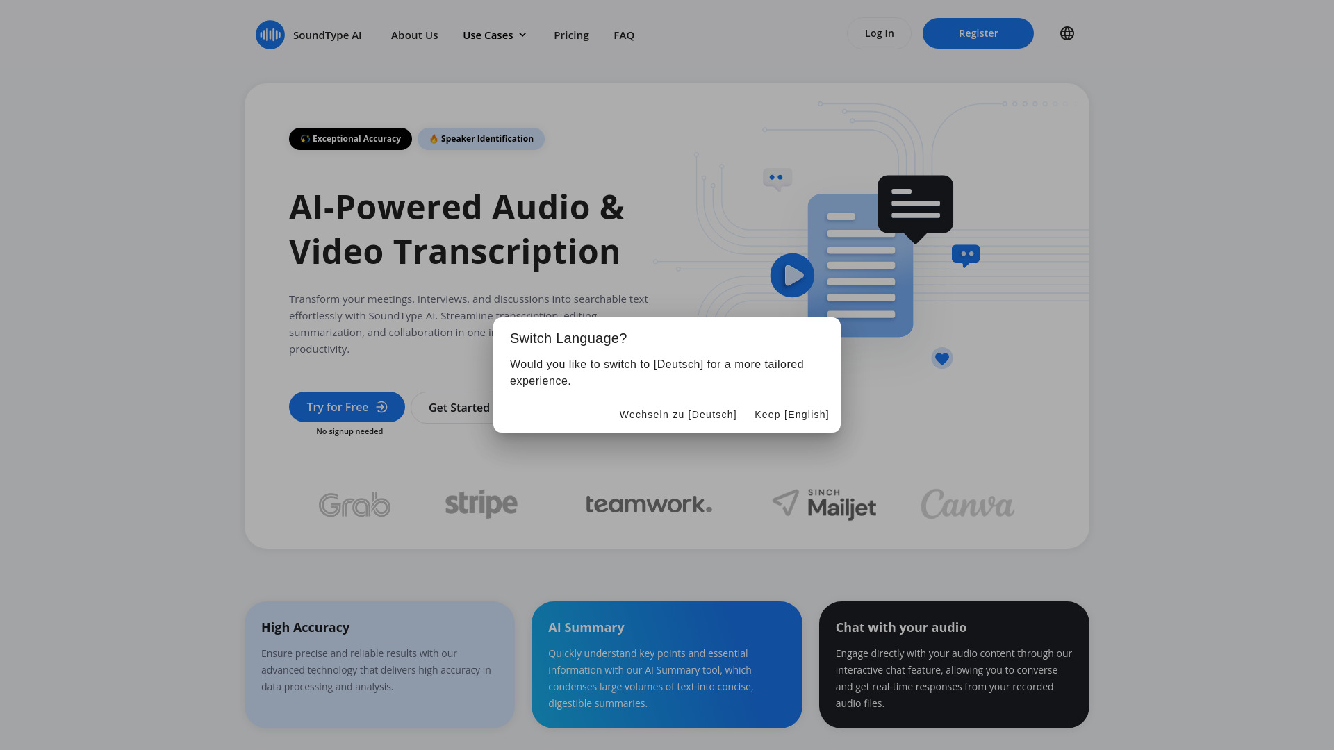 SoundType AI startup – Audio To Text AI