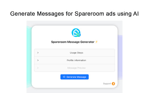 Spareroom Message Generator startup – AI Message Generator