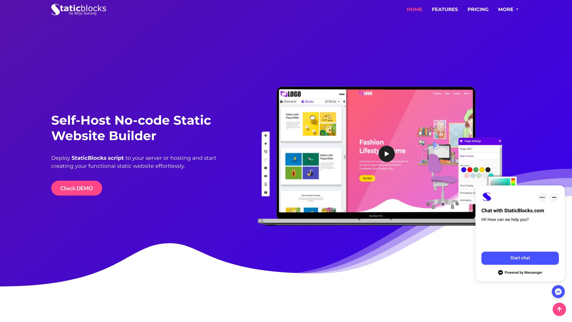 StaticBlocks startup – AI Website Builder