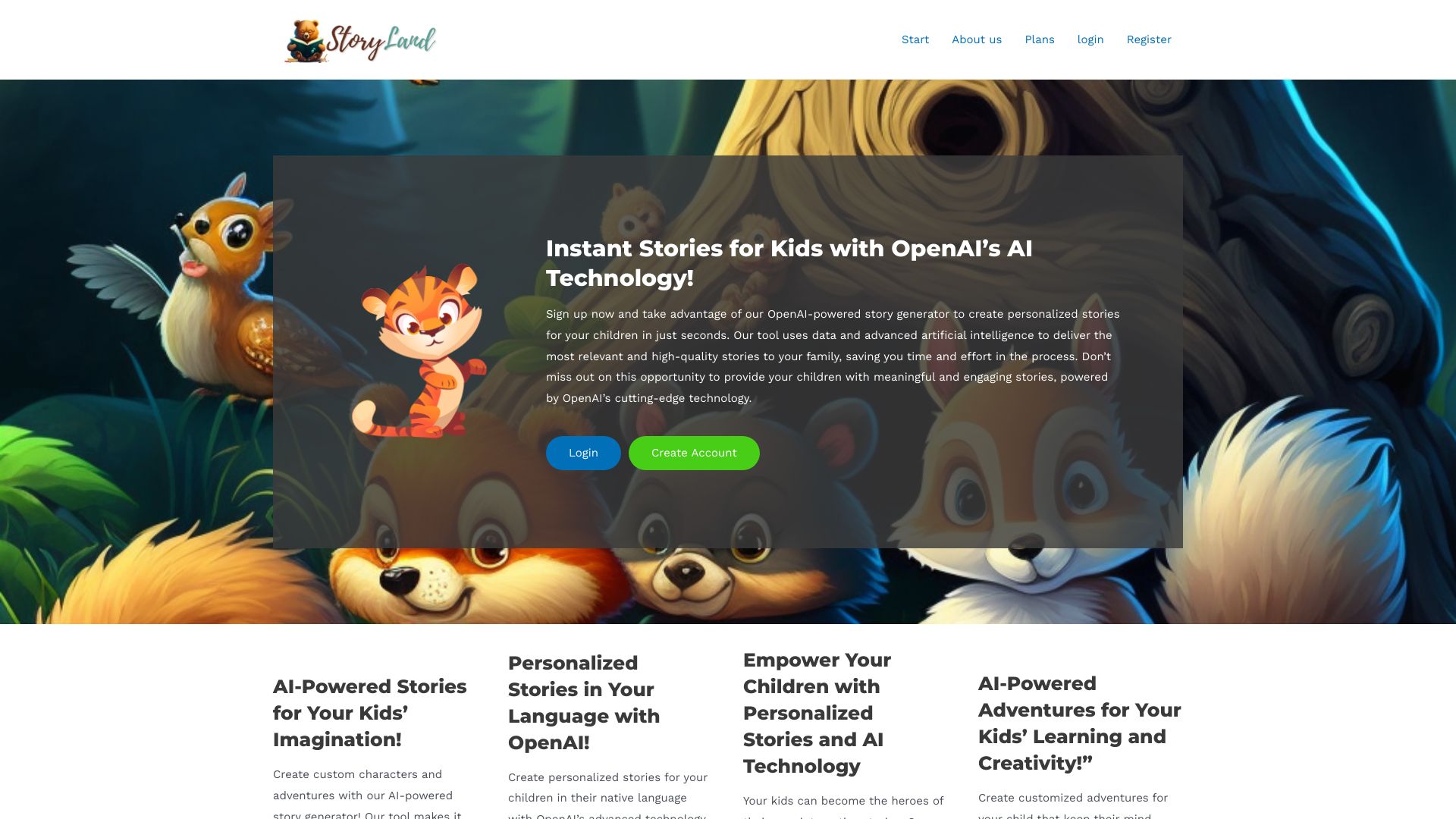 StoryLandAI startup – AI Content Generator