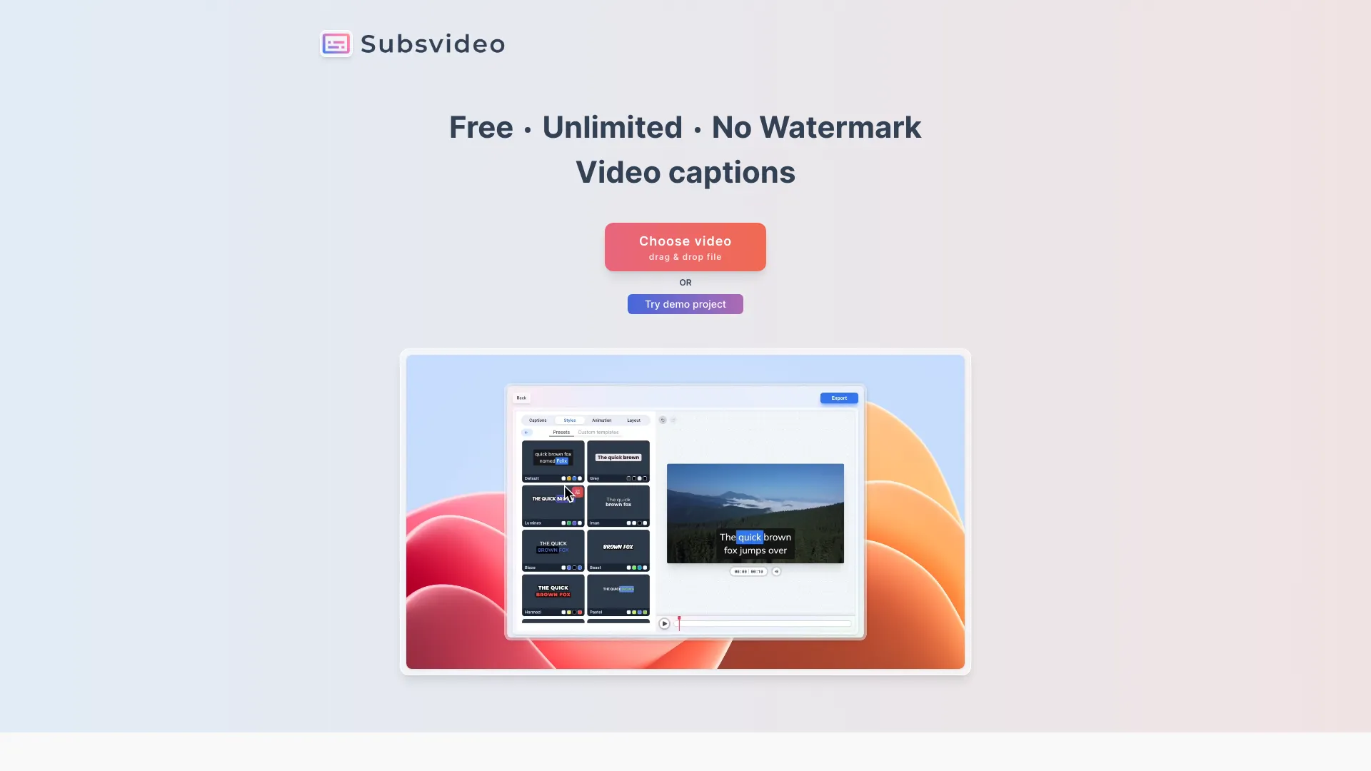 Subsvideo startup – AI Caption Generator