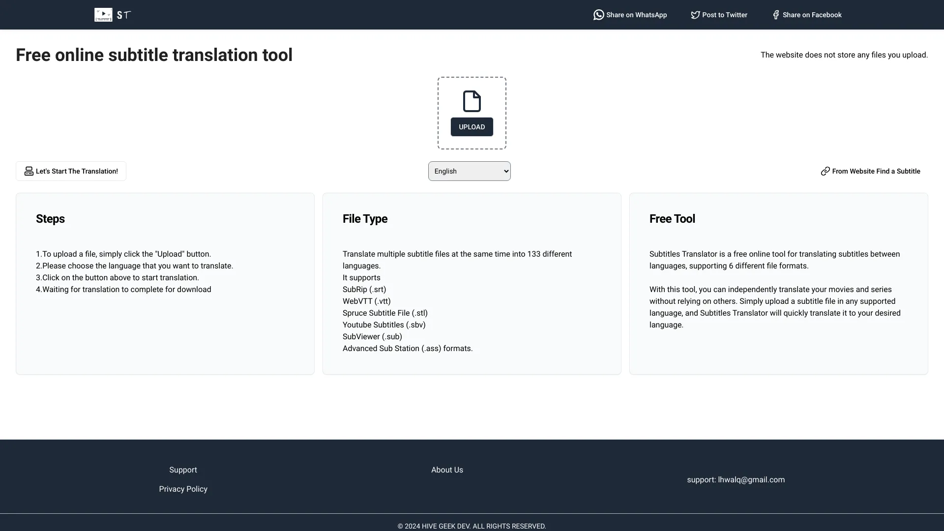 Subtitle Translation Tool startup – AI Translate