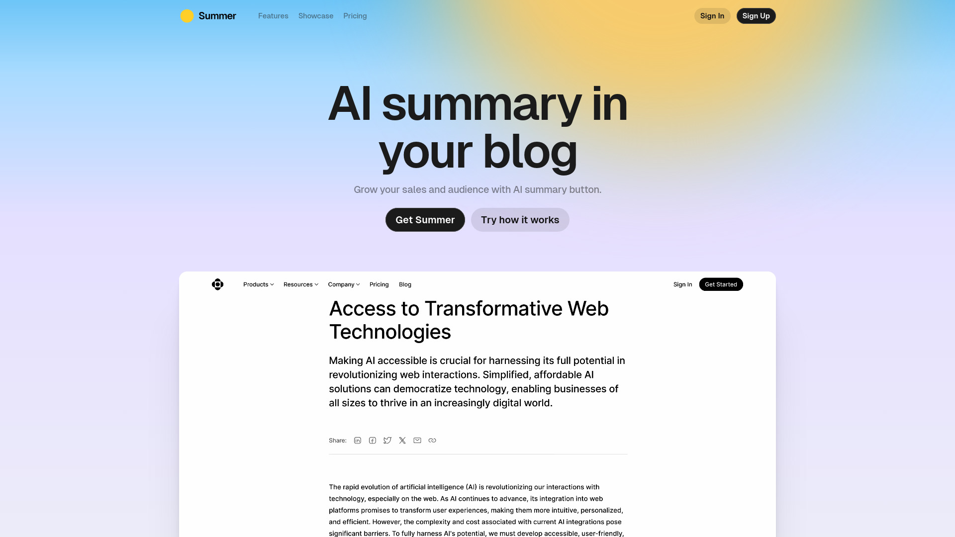 Summer startup – AI Article Summarizer