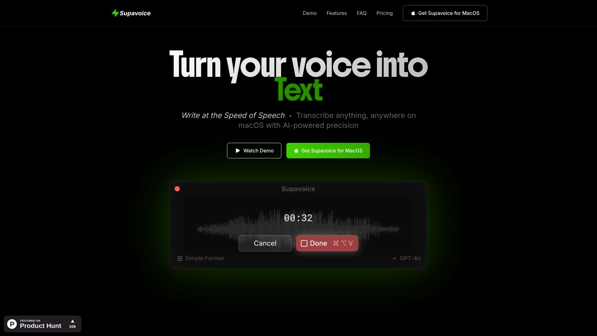 Supavoice startup – AI Speech-to-Text