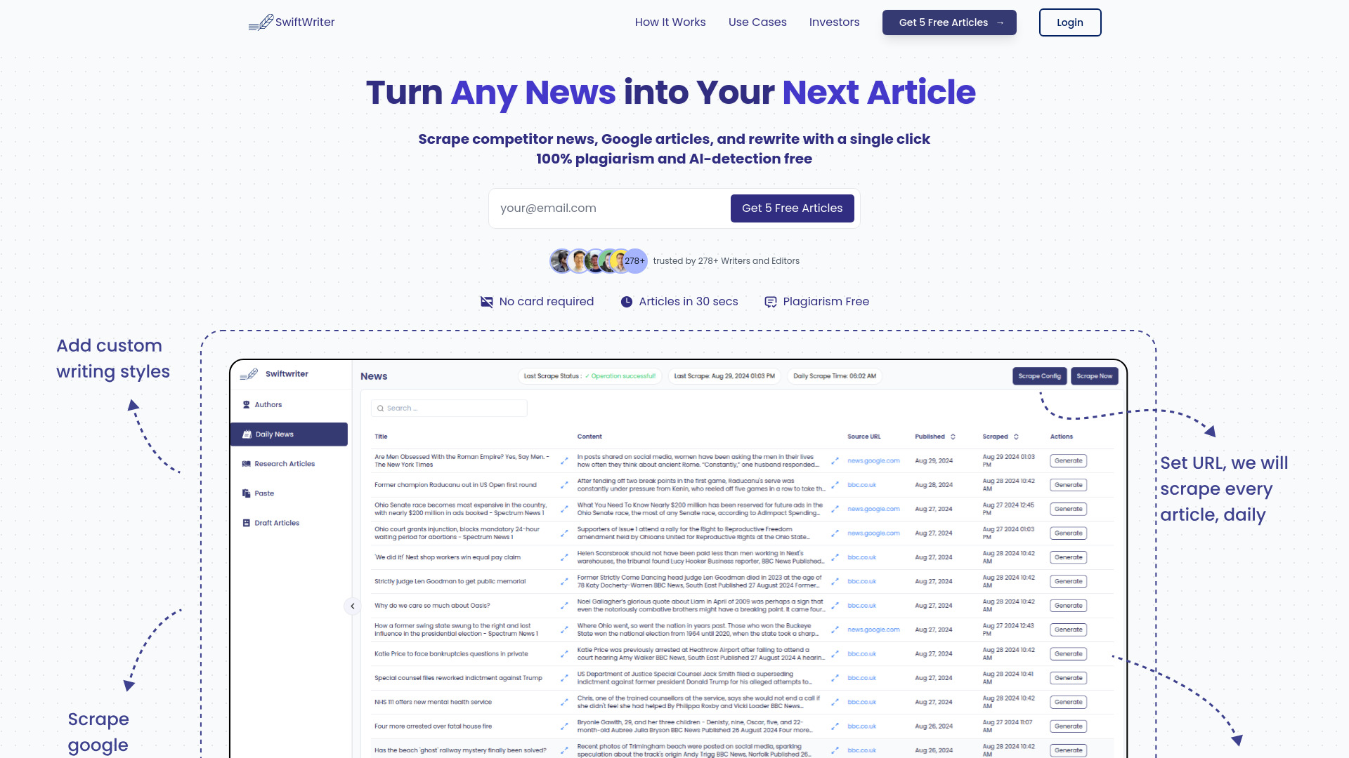 Swiftwriter startup – AI Rewriter