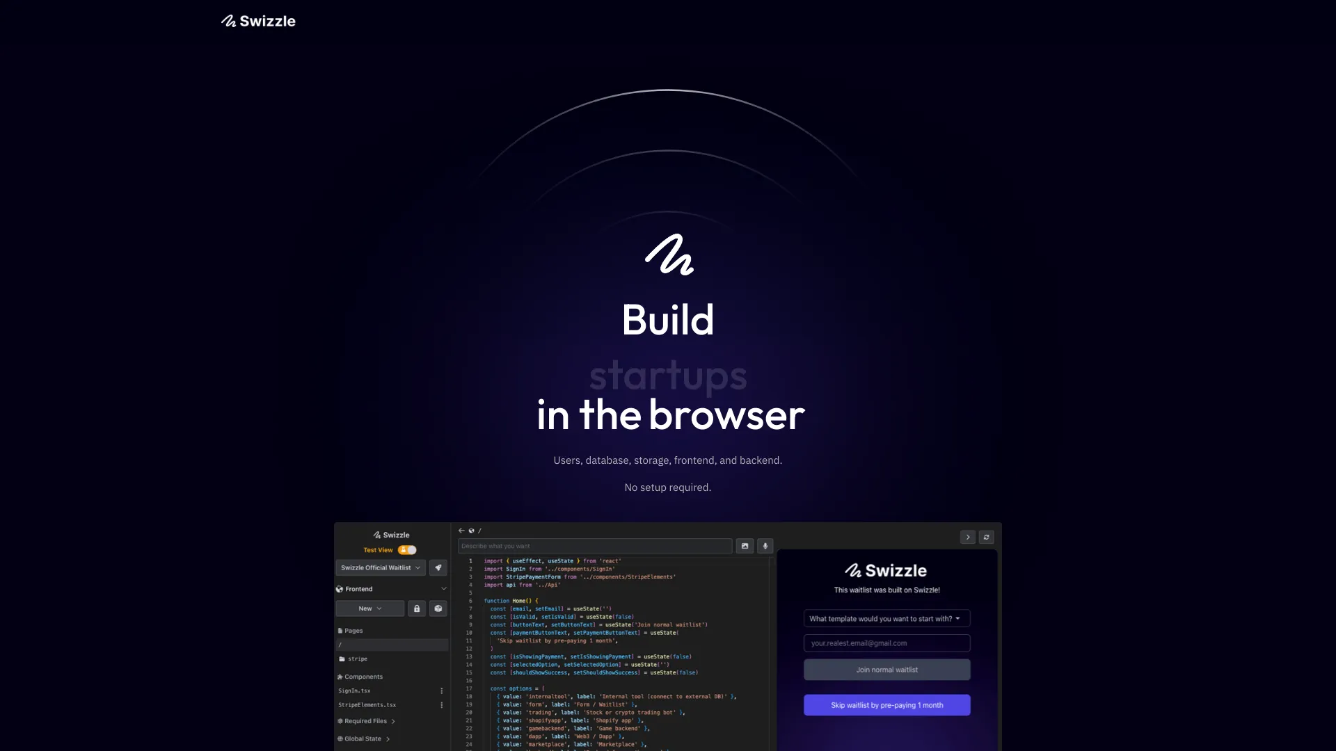 Swizzle startup – AI App Builder