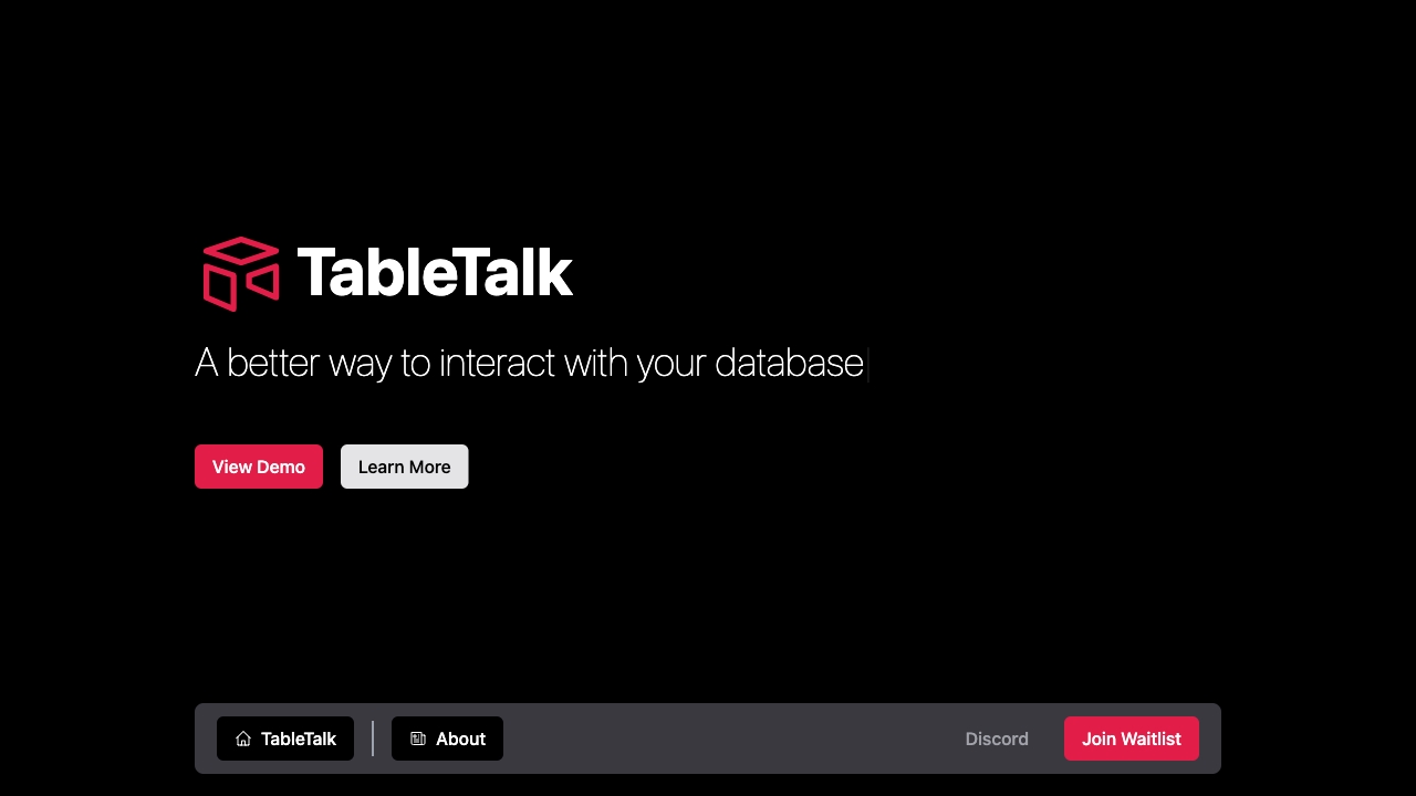 TableTalk startup – AI SQL Query Builder