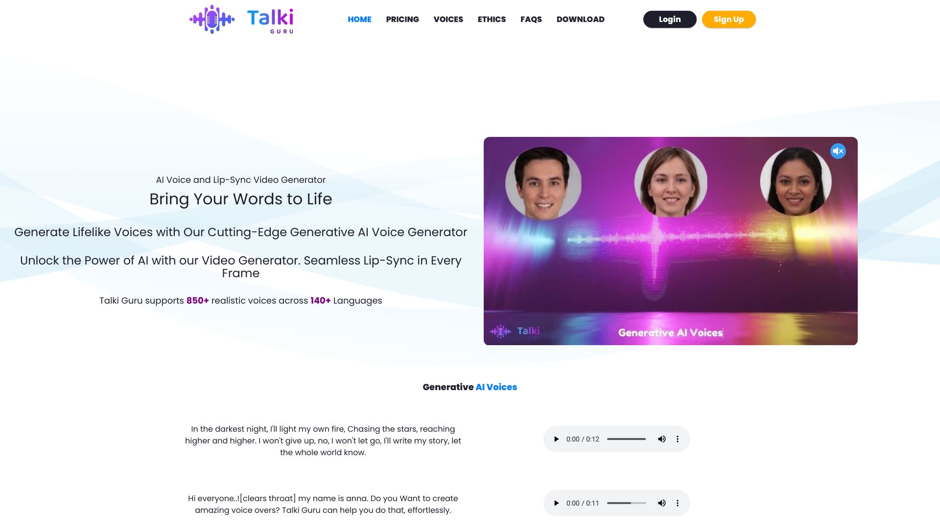 Talki Guru startup – AI Voice Generator