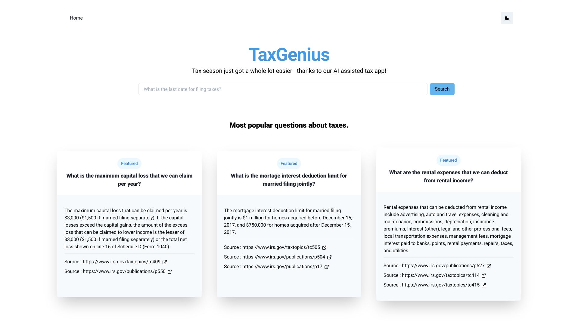 TaxGenius startup – AI Tax Assistant