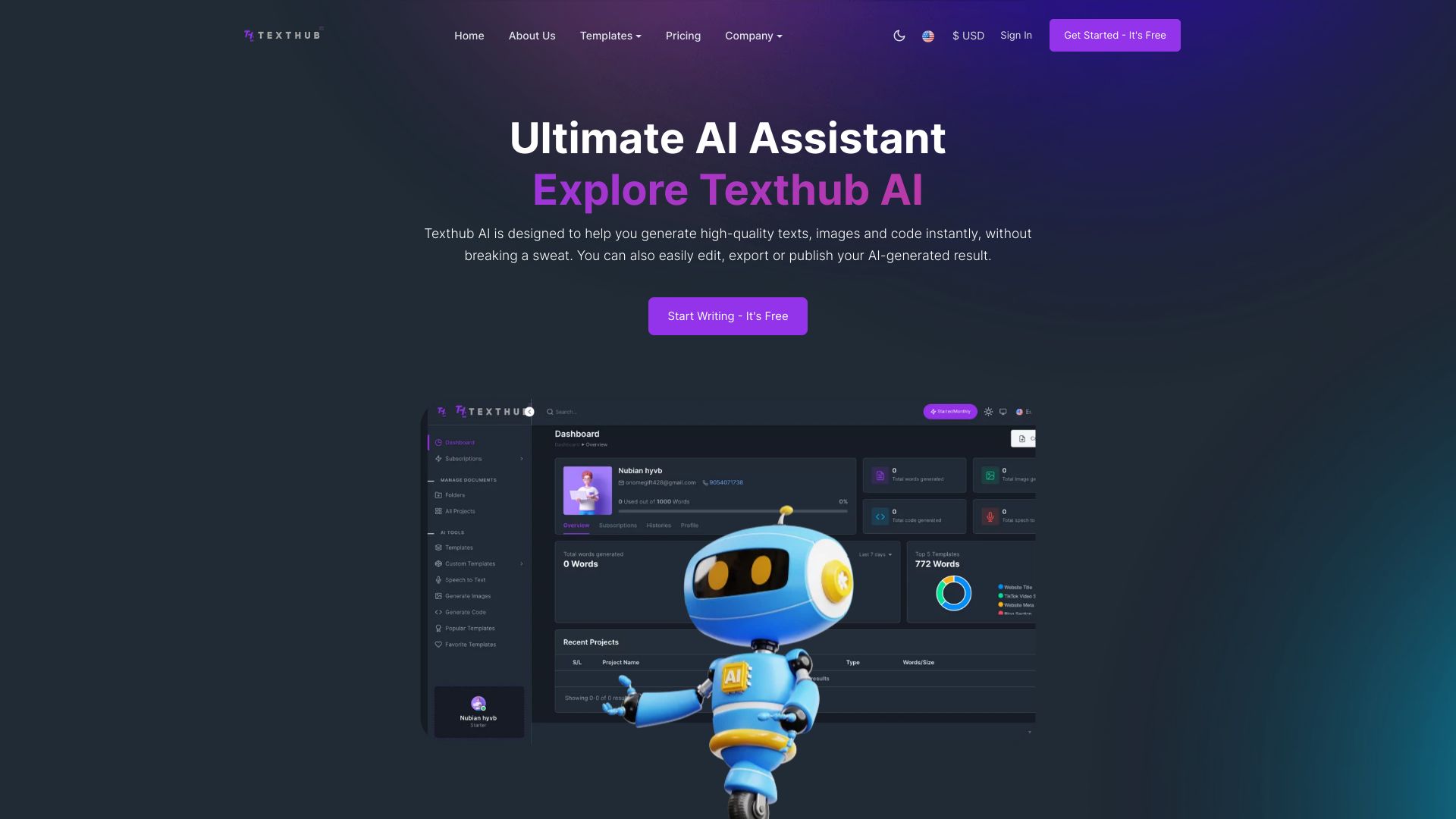 Texthub AI startup – AI Blog Writer