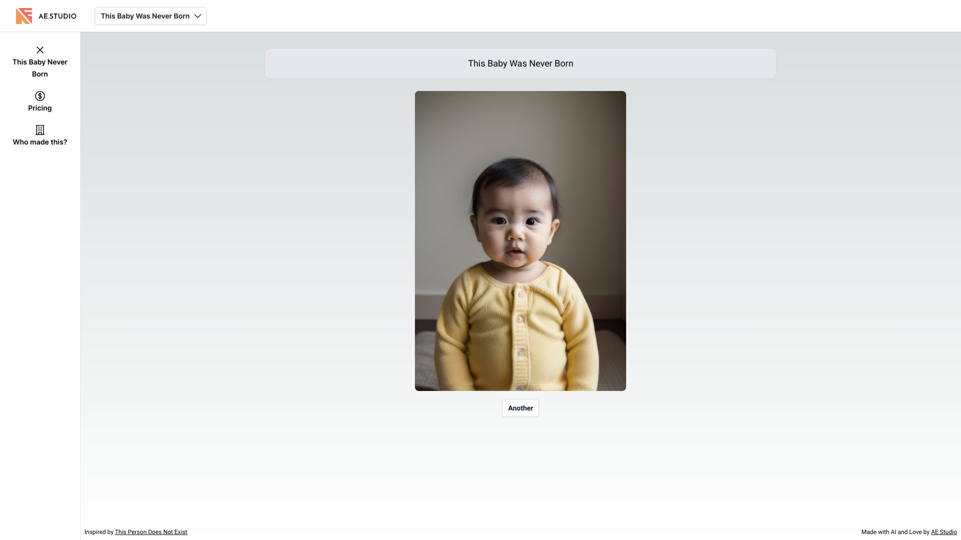 This Baby Was Never Born startup – AI Photo & Image Generator