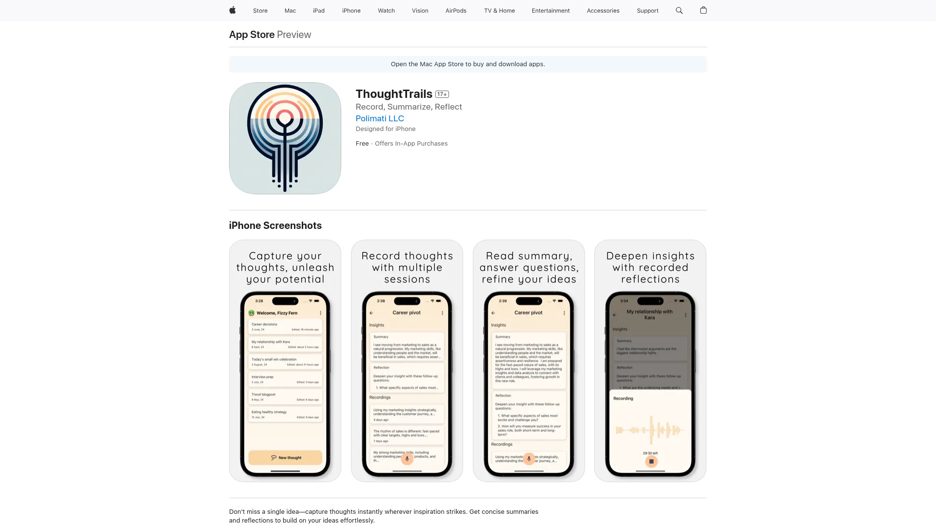 ThoughtTrails startup – AI Summarizer