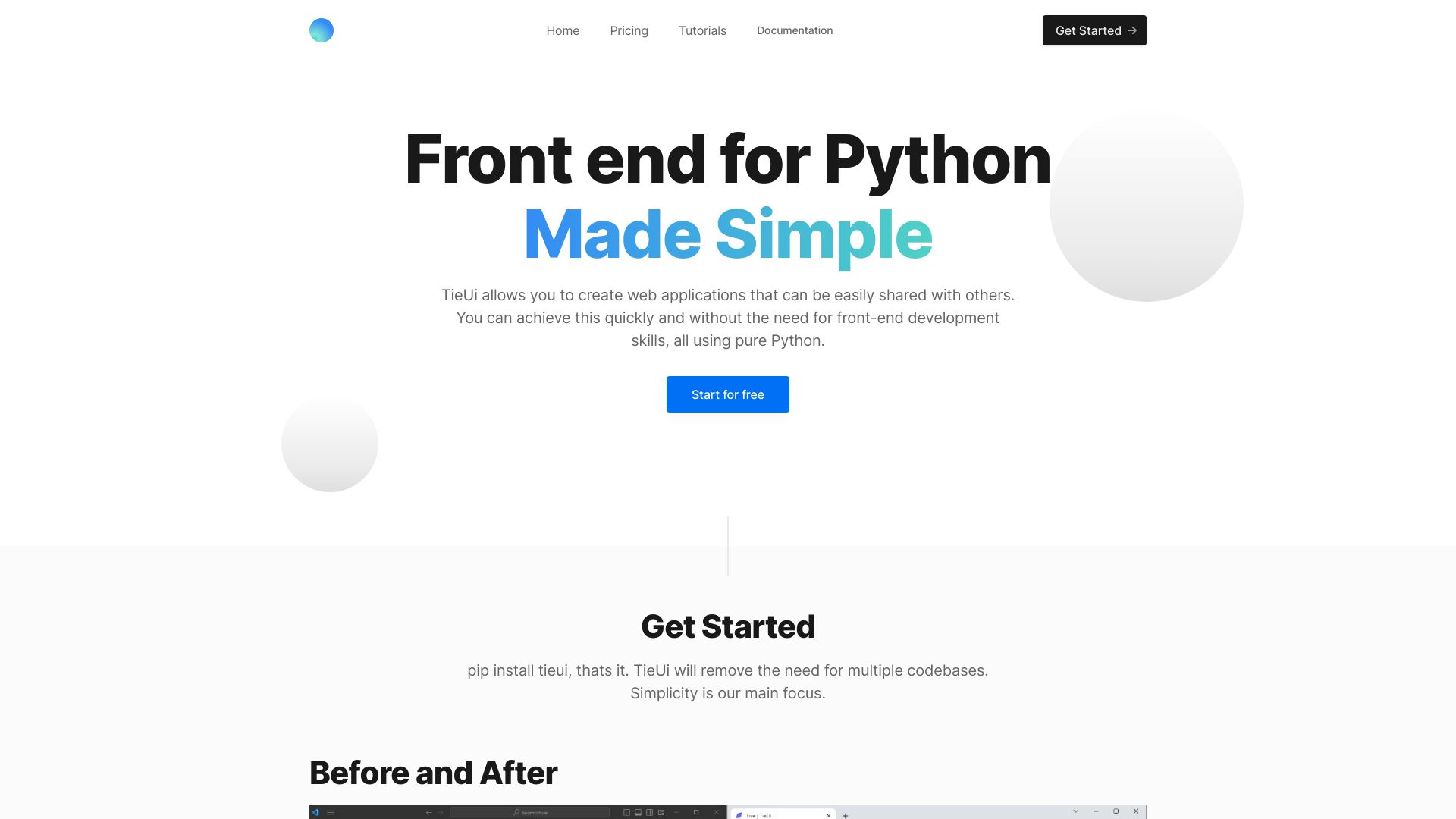 TieUi startup – AI Website Builder