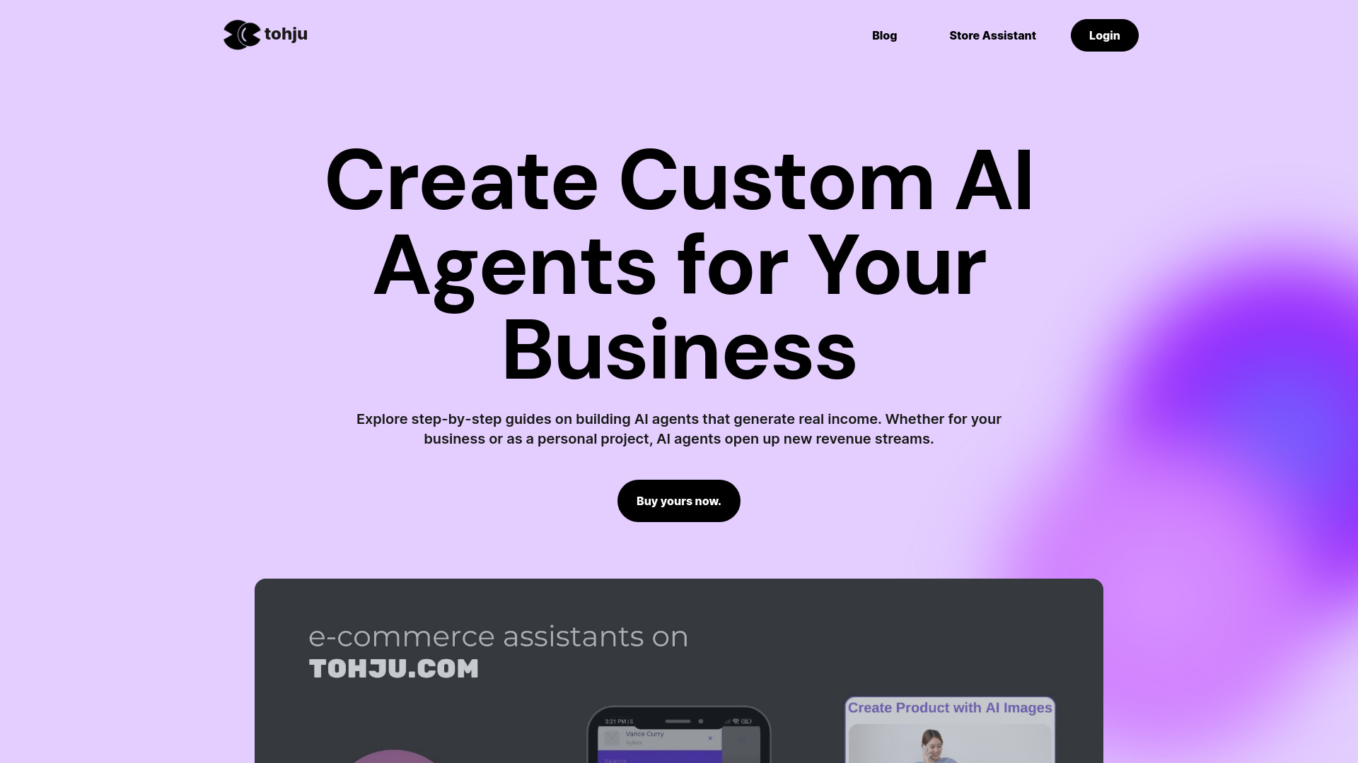 Tohju Store Chat Assistant startup – AI Agent