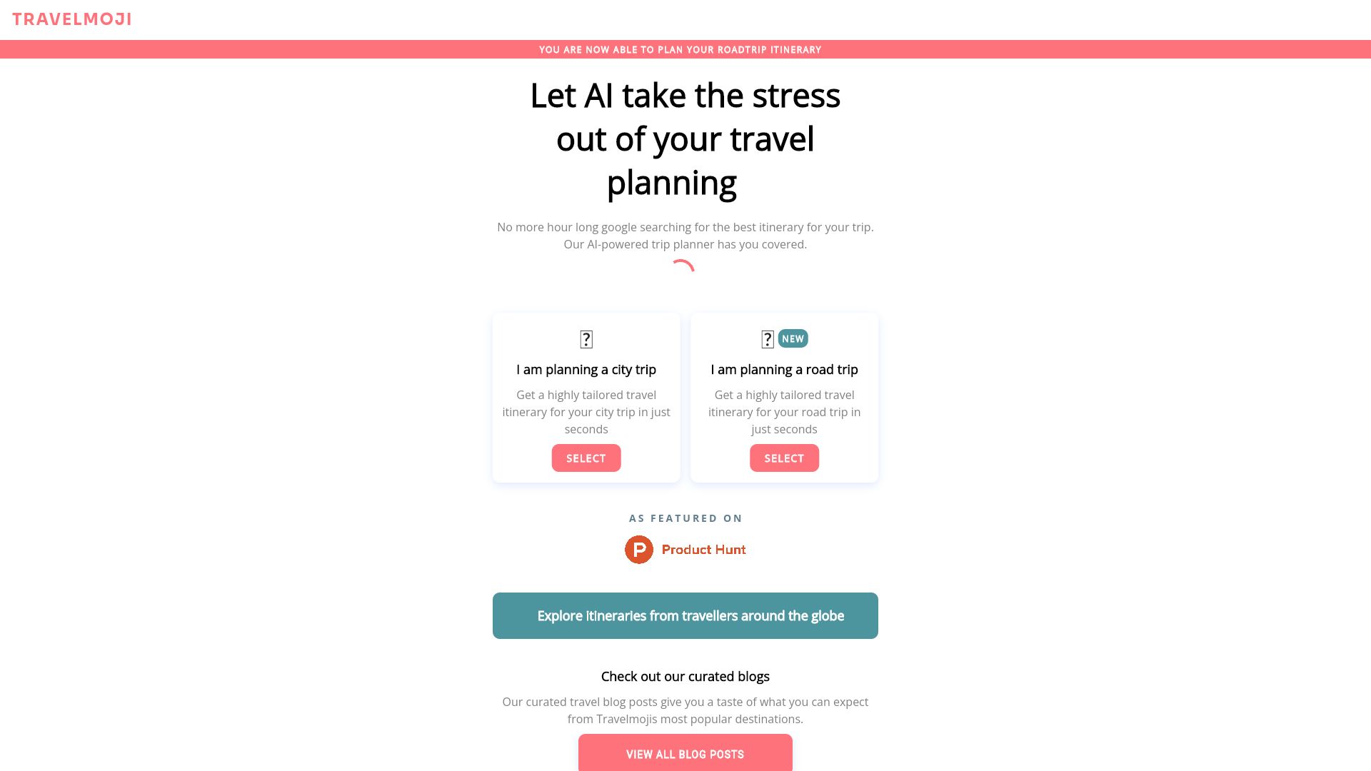 Travelmoji startup – AI Trip Planner