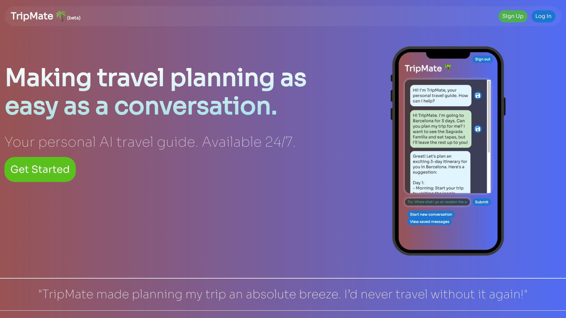 TripMate startup – AI Trip Planner