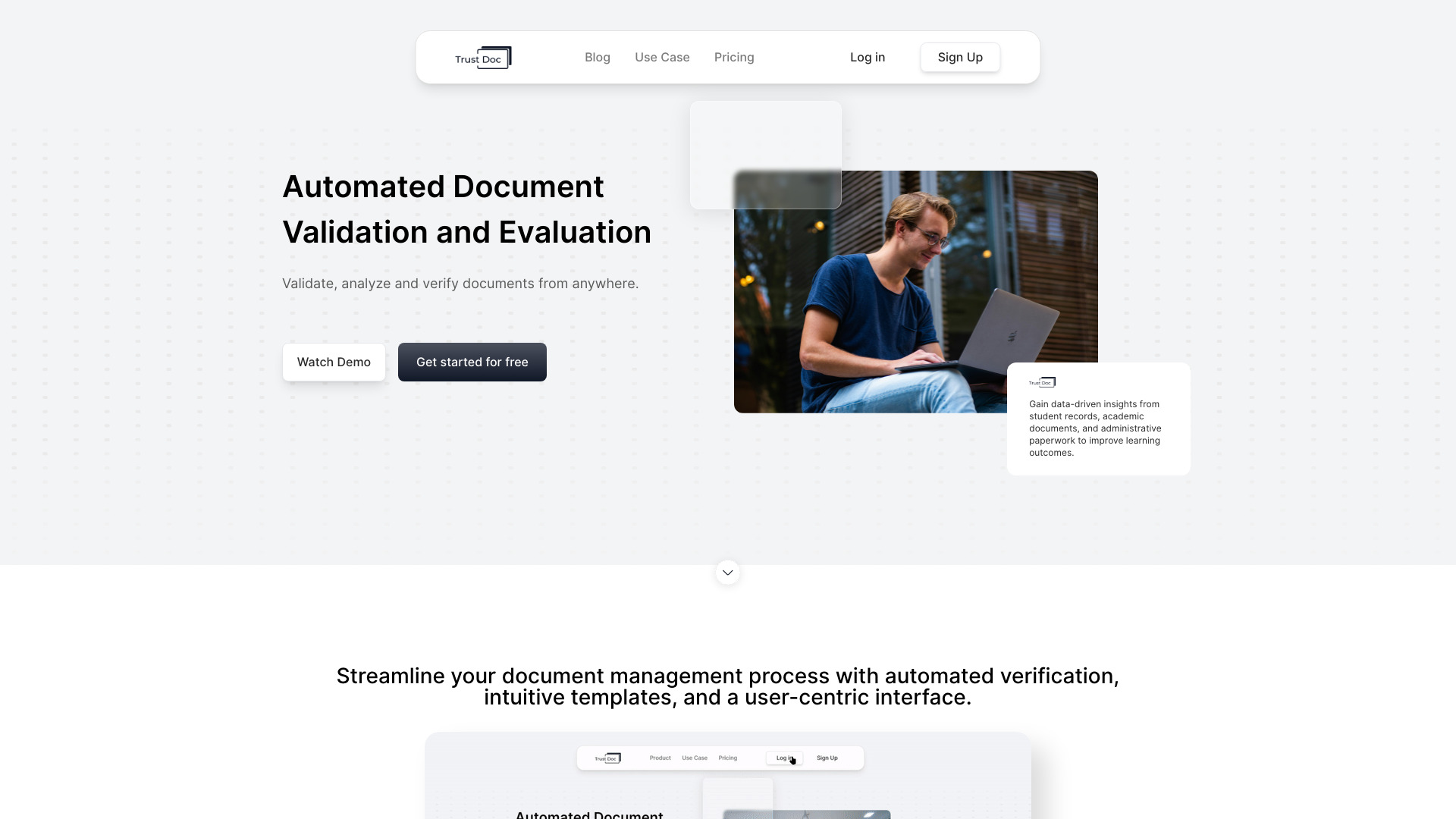 TrustDoc startup – AI Summarizer
