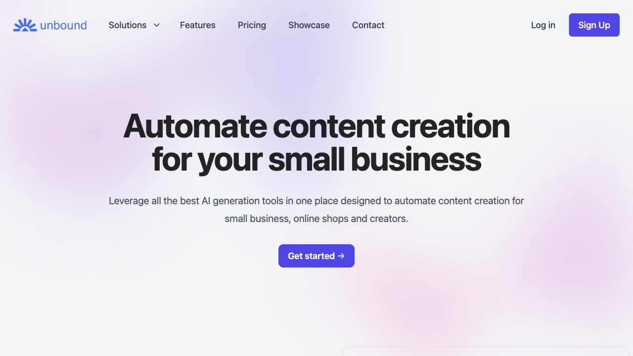 Unbound startup – AI Content Generator
