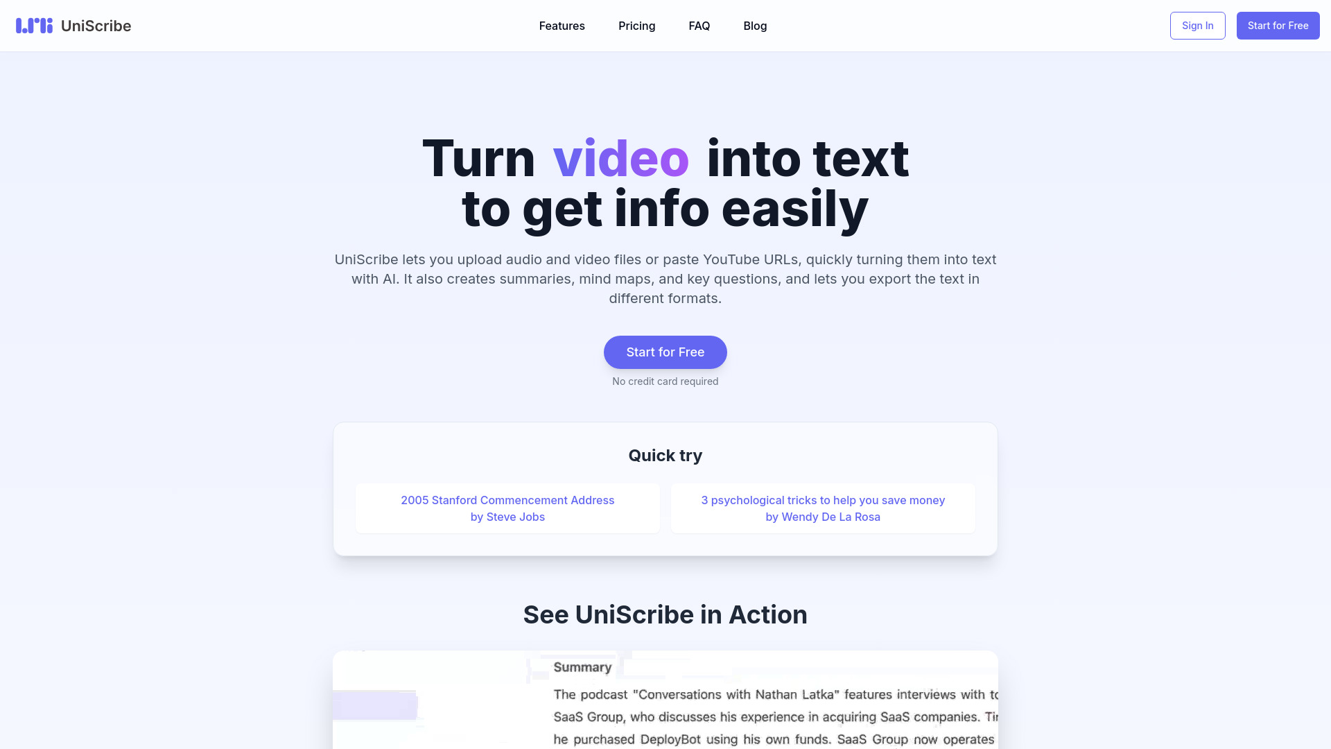 UniScribe startup – AI Transcriber