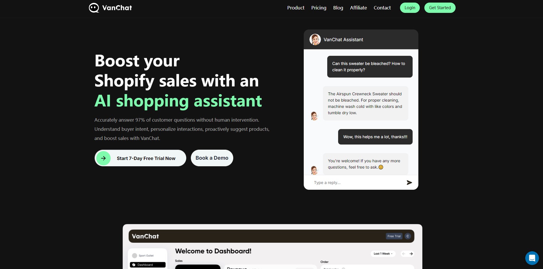 Vanchat startup – AI Shopping Assistant