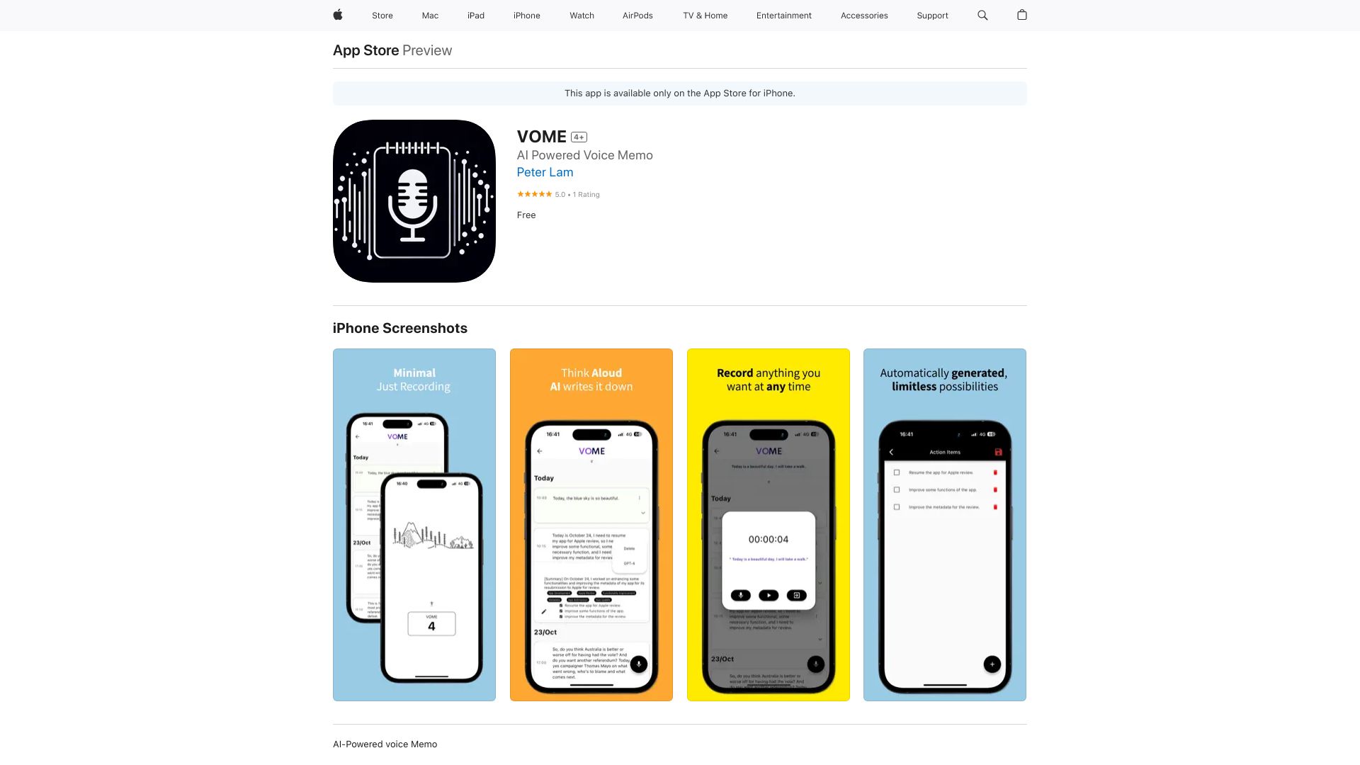 VOME startup – AI Content Generator