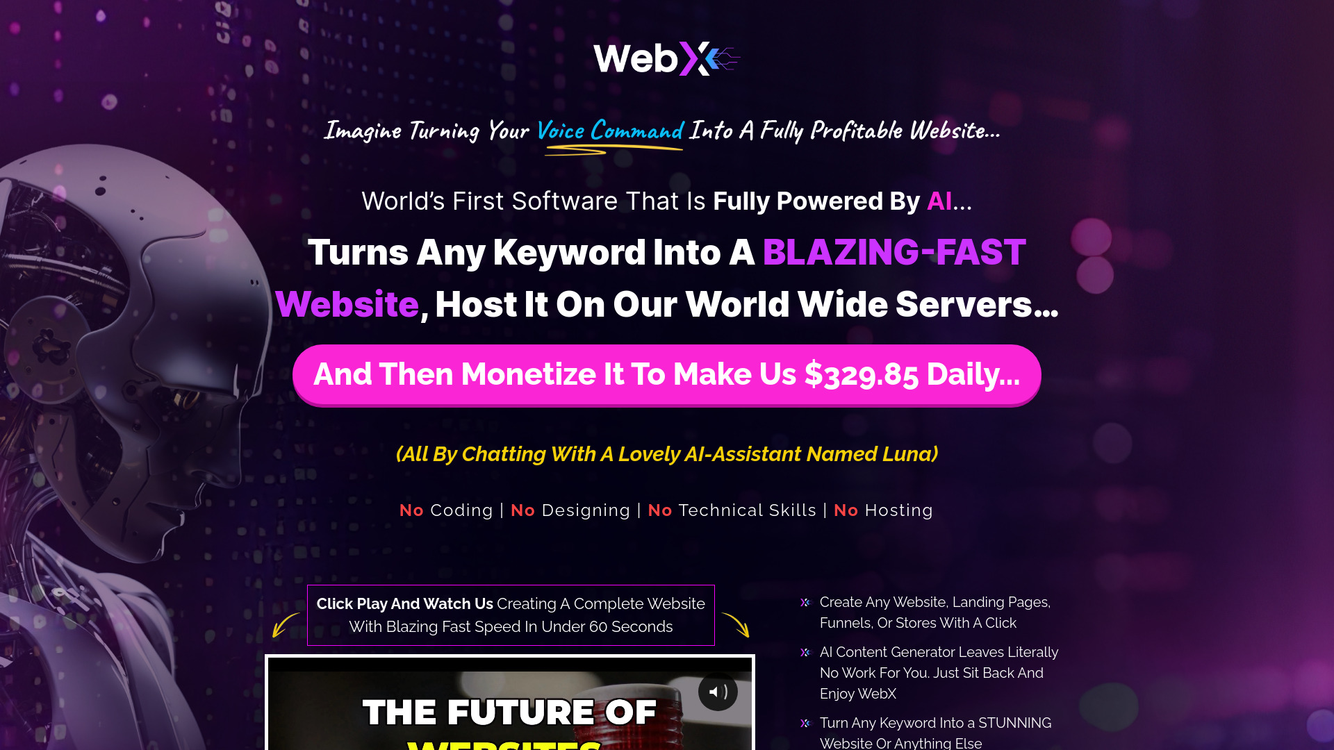 webX startup – AI Website Builder