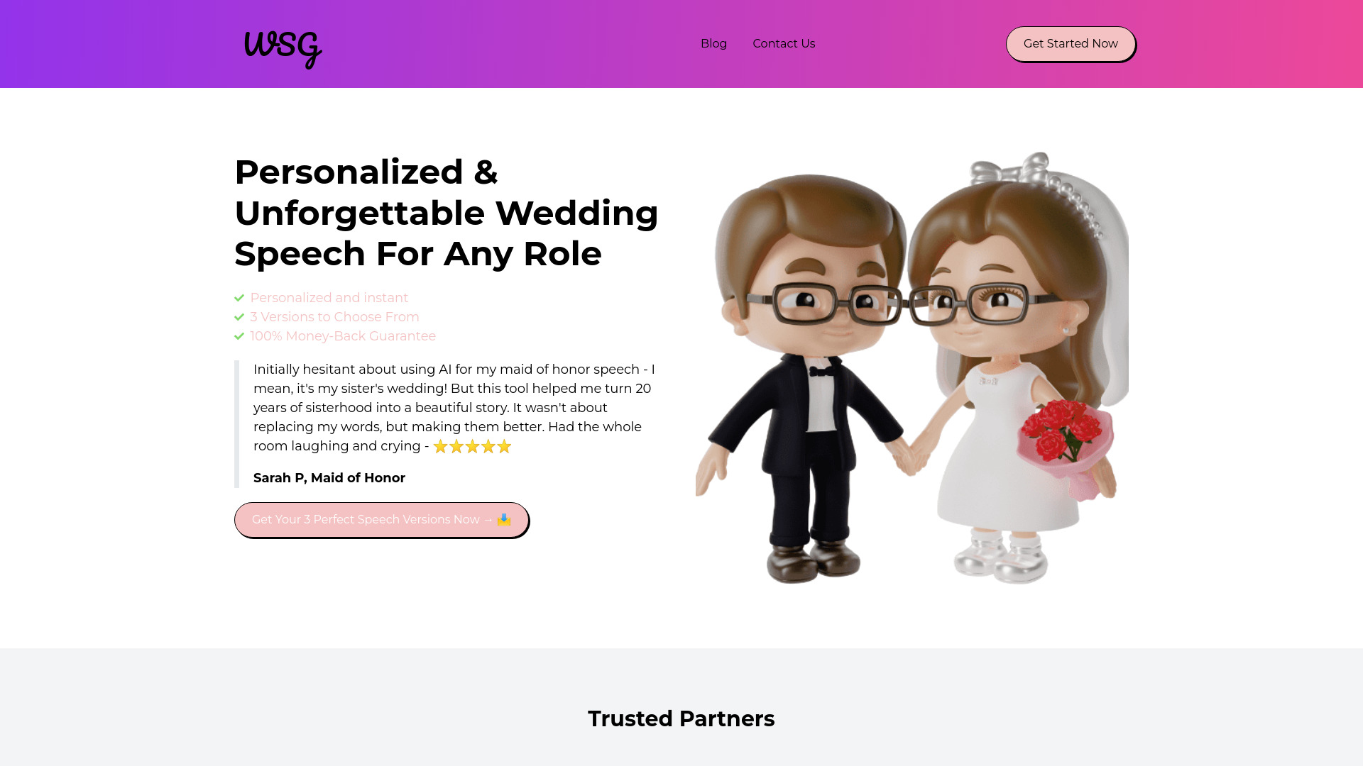 Wedding Speech Genie startup – AI Text Generator