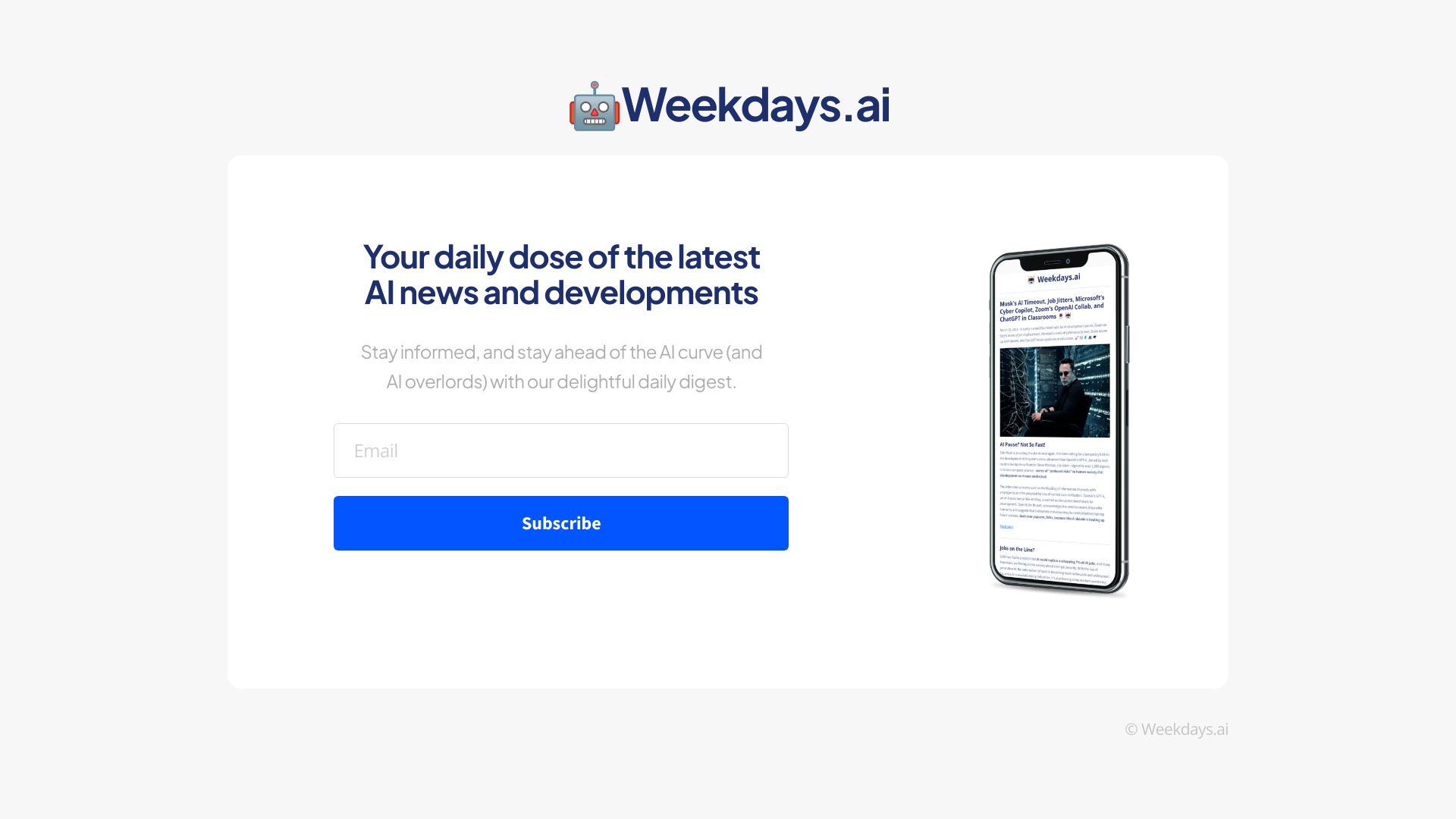 Weekdays.ai startup – AI Newsletter