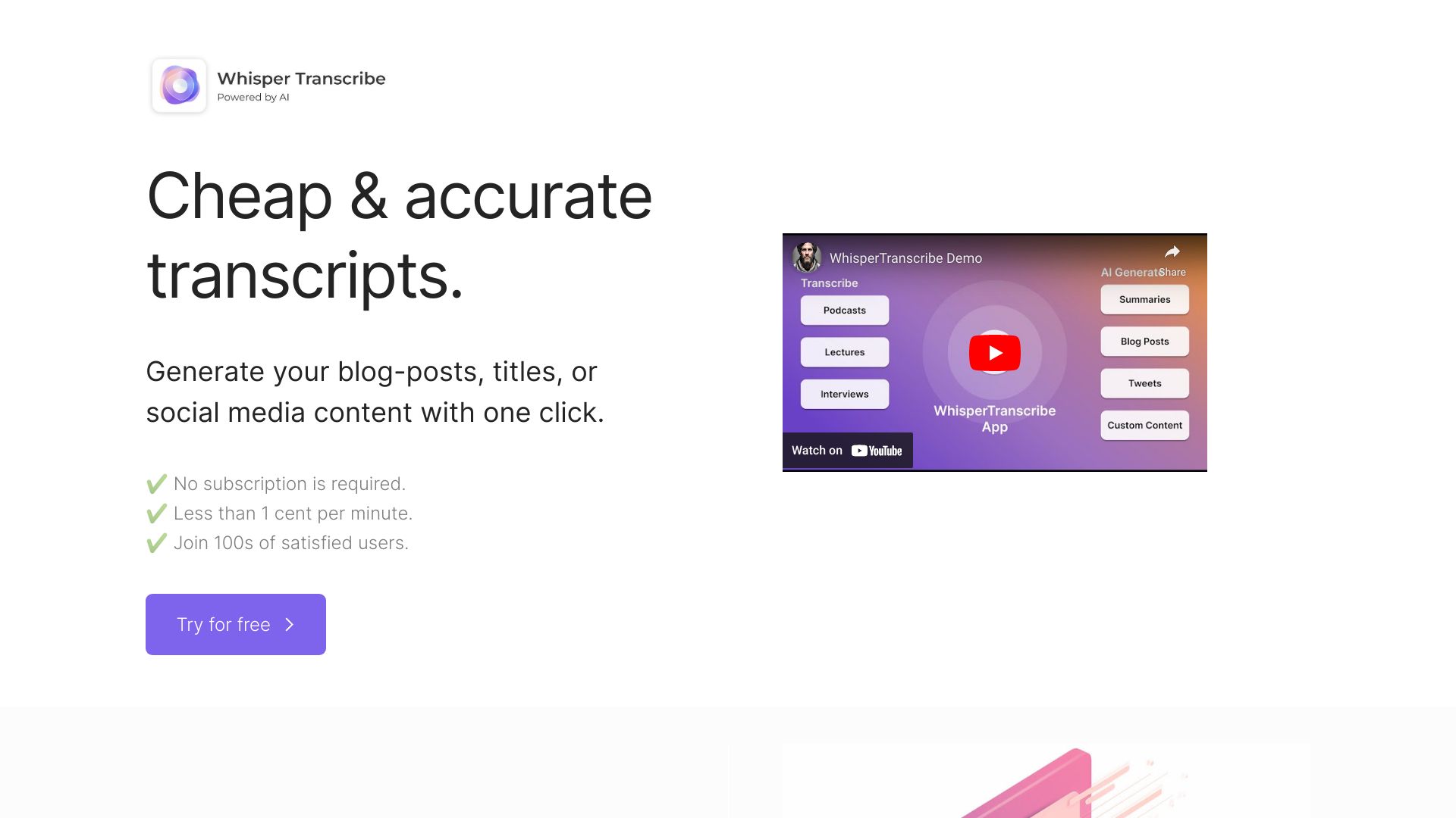 WhisperTranscribe startup – Transcriber