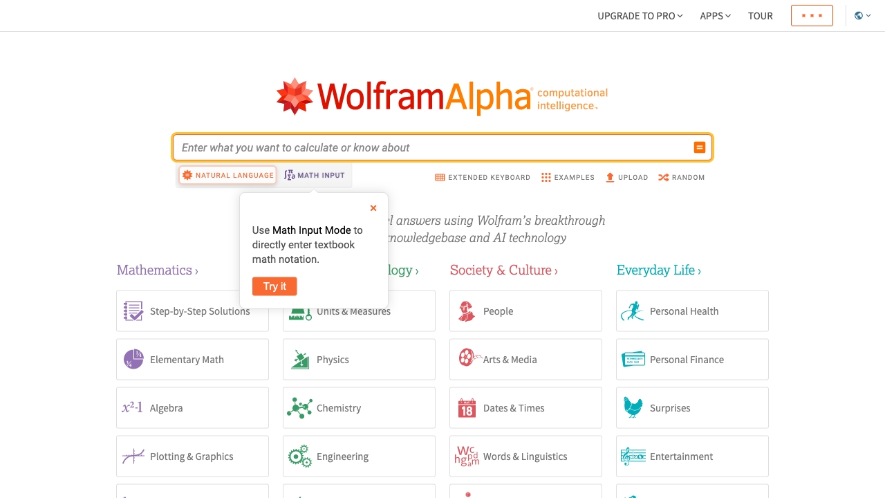 WolframAlpha startup – Other