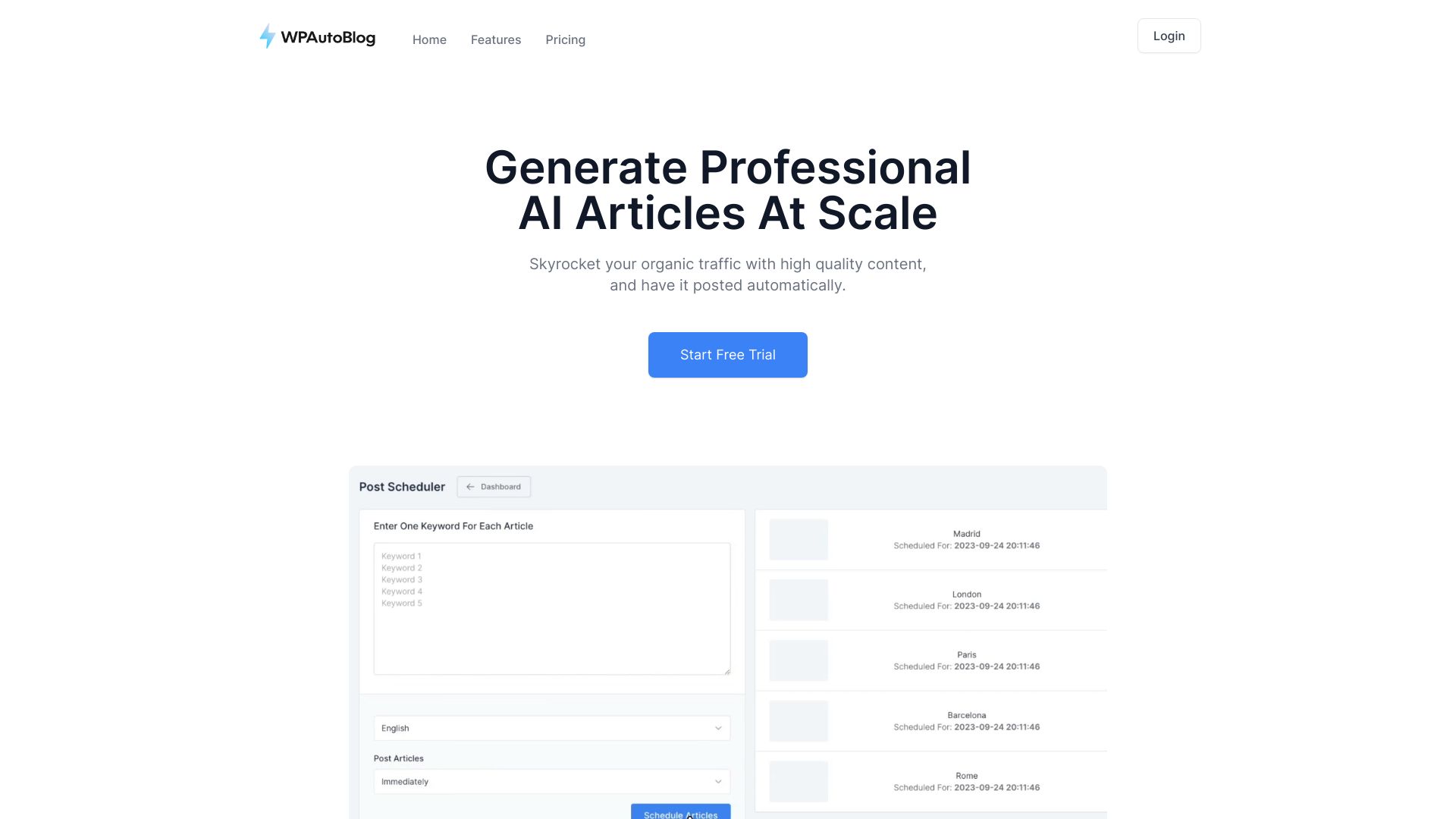 WPAutoBlog.com startup – AI Content Generator