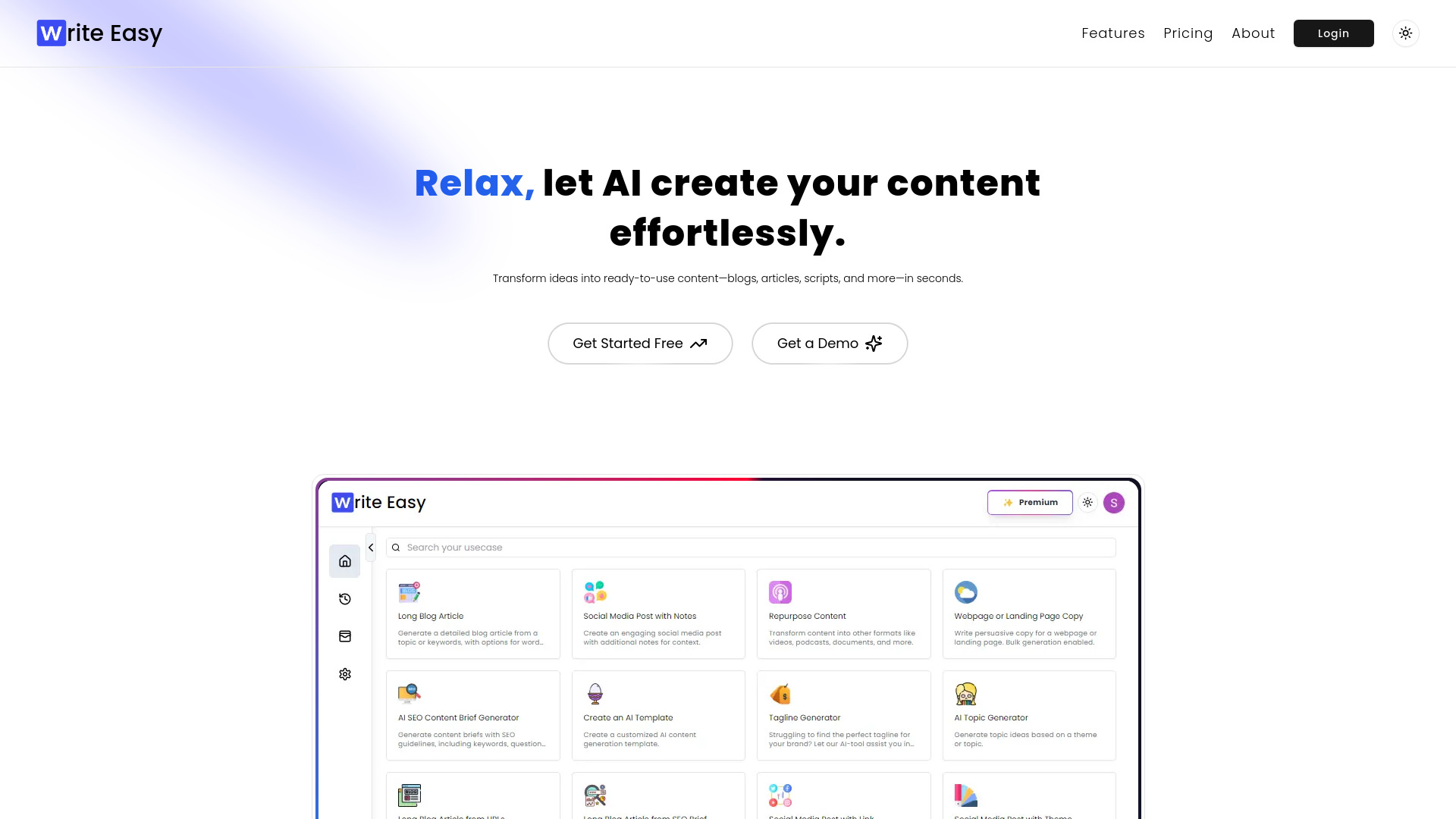 Writeasy startup – AI Text Generator