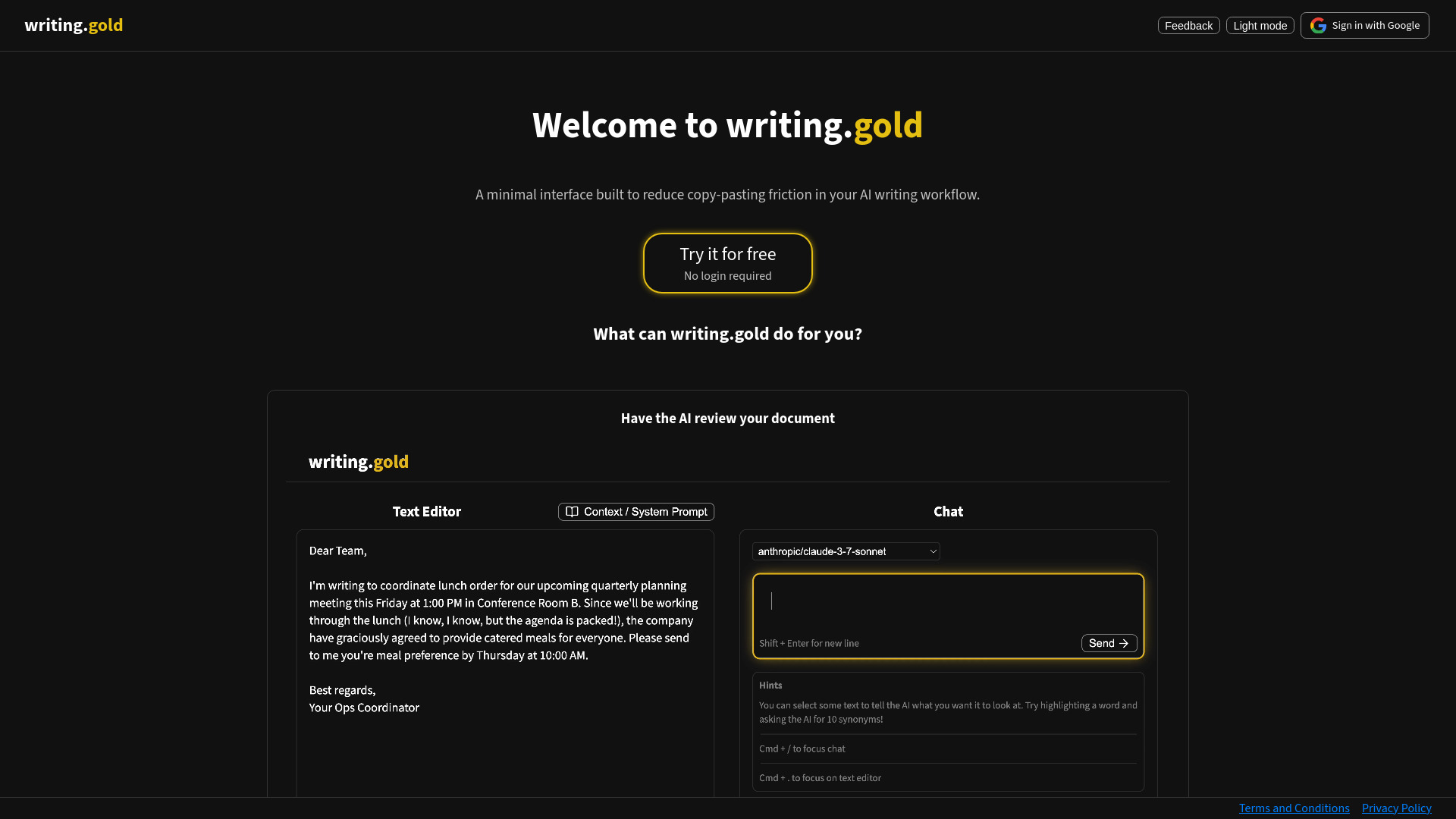 writing.gold startup – AI Writing Assistants