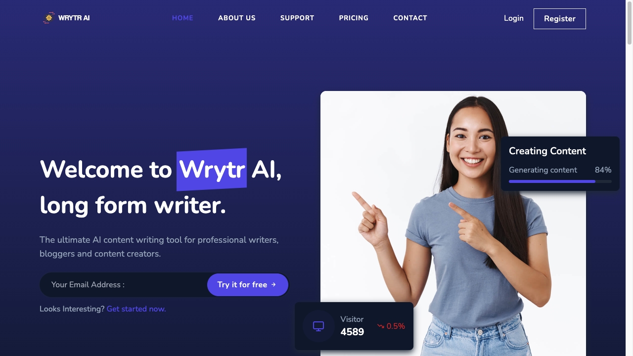 Wrytr AI startup – AI Content Generator