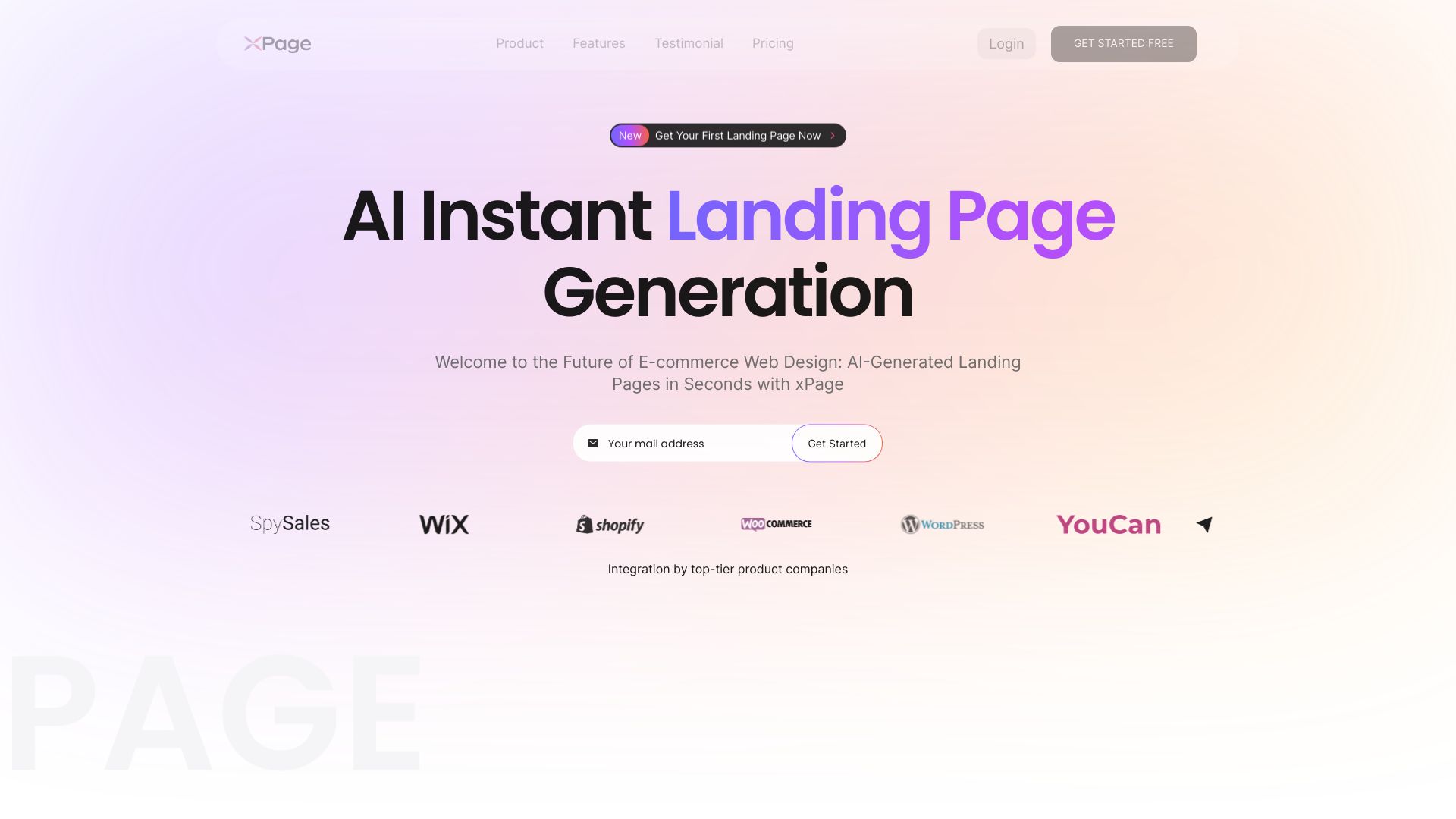 xPage startup – AI Landing Page Builder