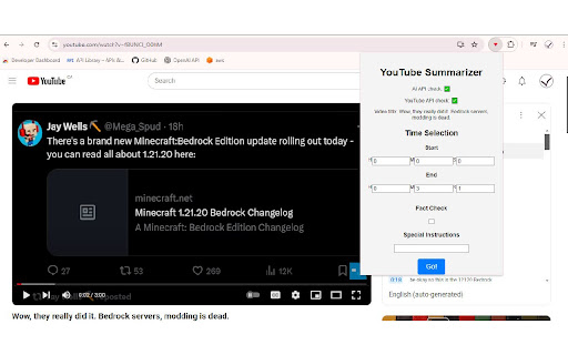 Yt-sum 1.15 beta startup – AI Youtube Summary