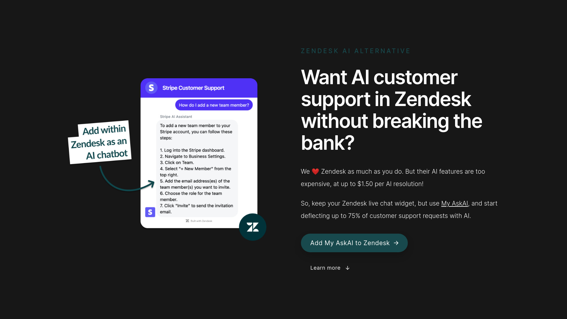 Zendesk AI (but cheaper) startup – AI Customer Service